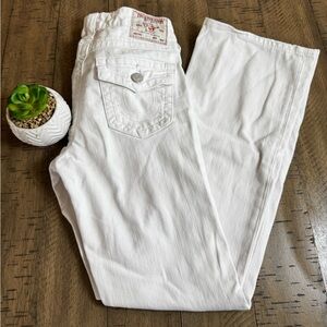 True Religion White Straight Leg Jeans Classic Style